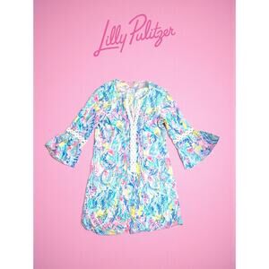 EUC Lilly Pulitzer Hollie Cover-Up Dress – Size XSmall – Mermaid Cove Print